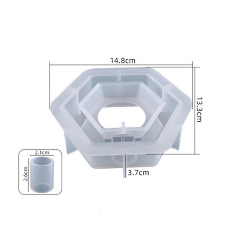 Silicone Flower Vase  Mold  Set Hex Love Shape Plant Propagation Station With Test Tube Flexible