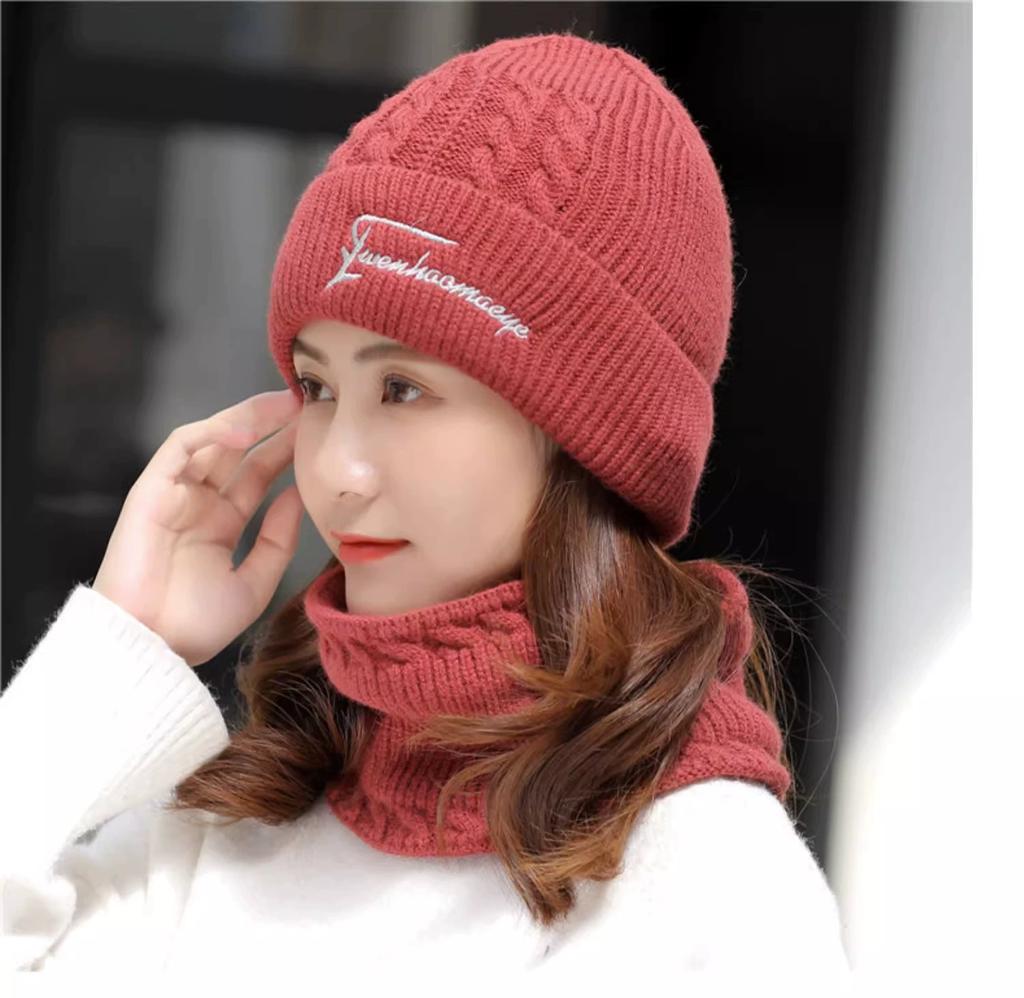Hat Women's Winter Woolen Hat Plush Thickened Ear Protection Autumn and Winter Cycling Windproof Knitted Hat