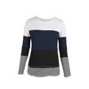Winter Women's Long-Sleeved Striped  Stitching Sweatershirt Tops