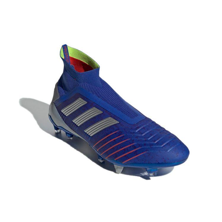 Adidas Predator 19+ FG Bold Blue Men Cleats Silver-Metallic Active-Red BB9087