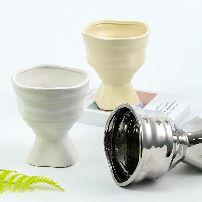 Creative Irregular Flower Pot Succulent Pot Ceramic Planter Home Decor Desktop Ornaments Bonsai Plant Pot Garden Decoration