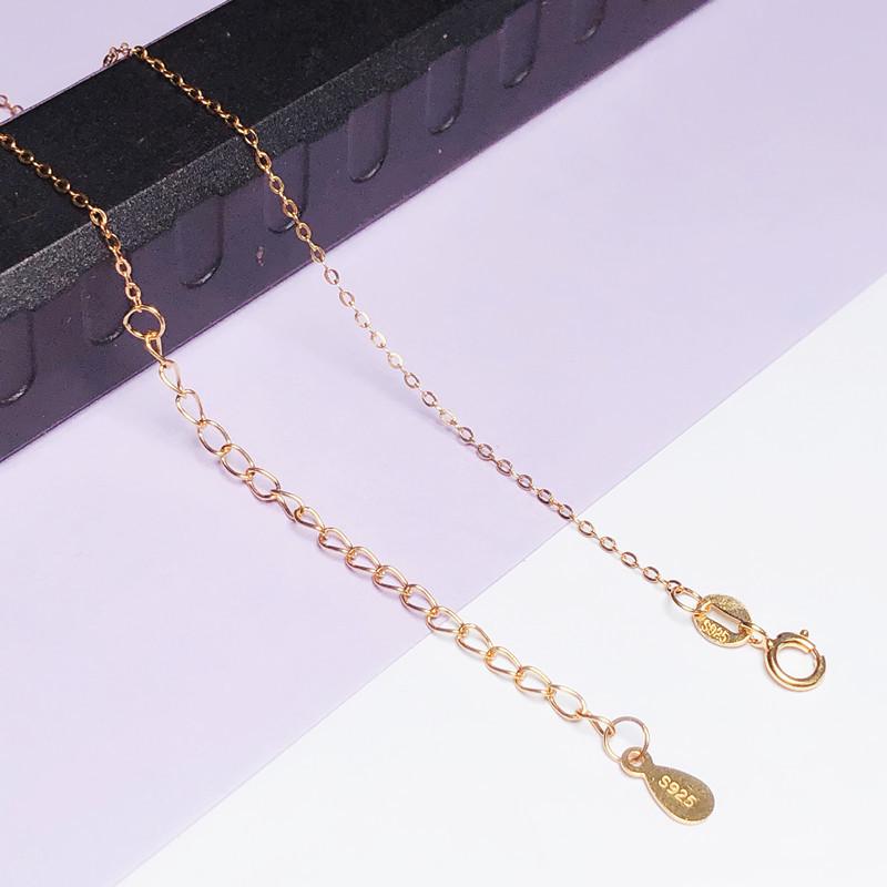 S925 Sterling Silver Women’s Adjustable Box Chain Necklace Choker with Extension