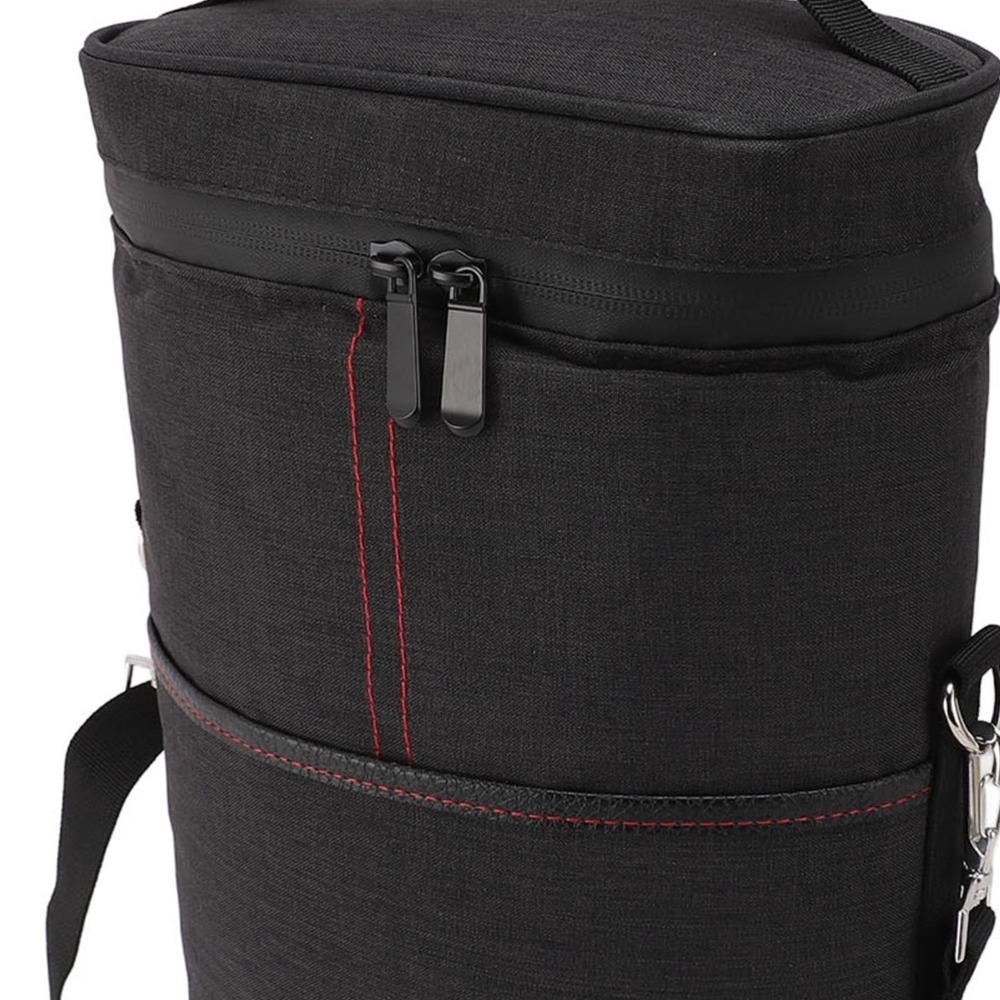 Canvas Material Wine Cooler Bag Black/Grey Insulated Wine Case Portable Wine Tote  For Travel