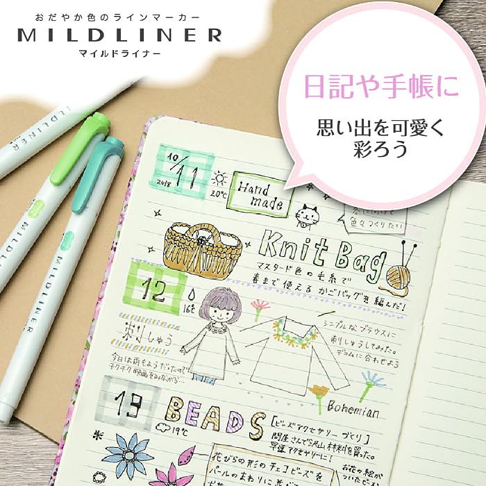 Zebra Mildliner Set Case Not Includes 1 Sample 40-Color (Complete Set, Included) Notebook.
