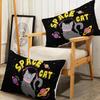 Cute Cartoon Cat Pattern Bed Hat Three-Piece Digital Printing Bedding Set Adult Children