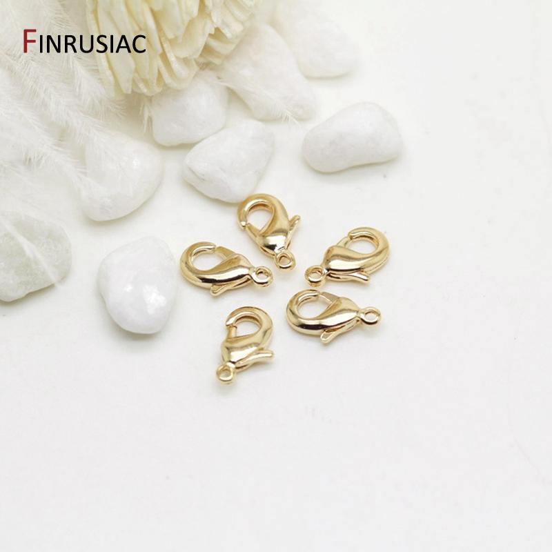 

14k real gold plated 10mm 12mm Lobster clasps for jewelry making handmade DIY bracelets necklace clasp fittings 10mm -10pcs