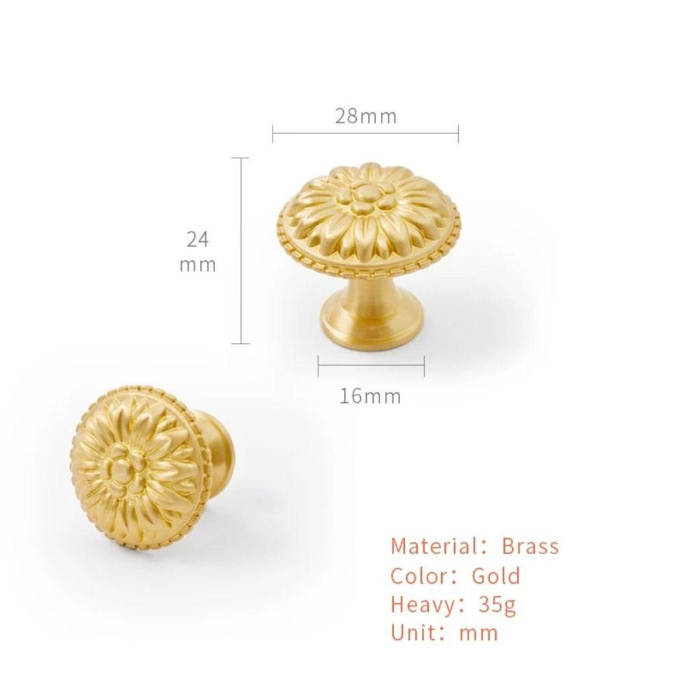 Hardware Messing Kastdeur Handgreep Gouden Europese Stijl Chrysant Handgrepen Retro Ontwerp Kledingkast Knoppen Commode
