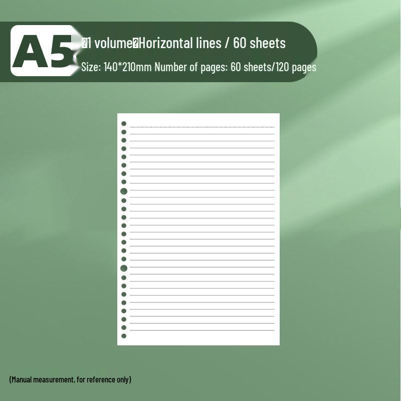 5-Ring Thick Lined 4-Grid Refill Notebook, Cornell Style, Detachable 26-Hole Binder