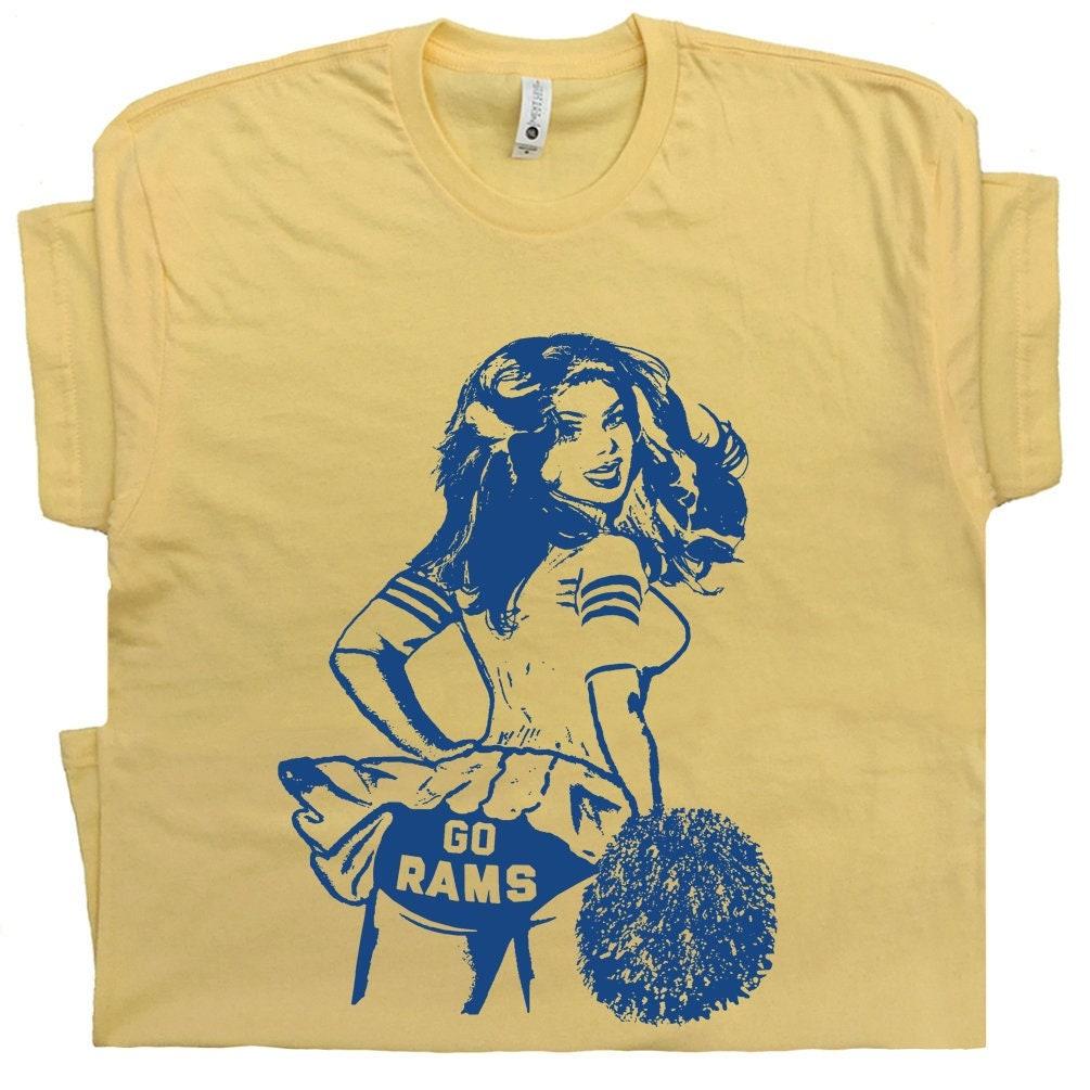 Go Rams T Shirt Vintage Football Shirt For Women Men Retro Rams Cheerleader Tee Cool Cute Vintage Graphic T Shirt Alternative Jersey Logo