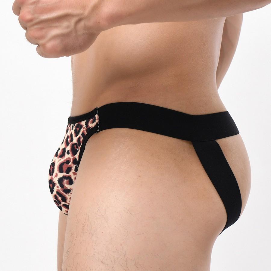 Pánské spodní prádlo s leopardím vzorem Sexy tanga Pánská vysoce elastická tanga