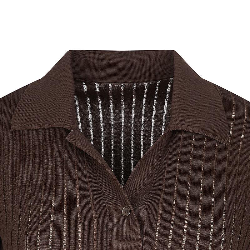 Less 2025 Summer Short Sleeve Knitted Polo Shirt 2P5312320