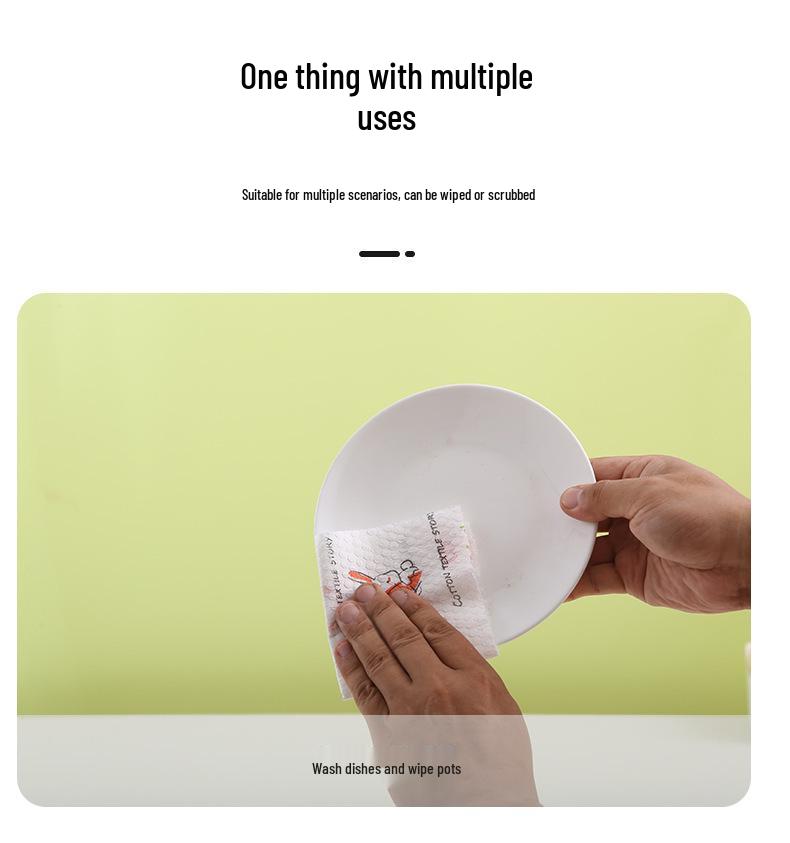 Multi-Use Disposable Kitchen Dishcloth Paper: Wet & Dry, Water & Oil Absorbent, Non-Stick, Scouring Pad