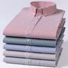 New Men's Oxford Shirts Long Sleeve Spring Stripe Thin Button Down Causal Formal Dress Shirt Social Business Pocket Male Clothes