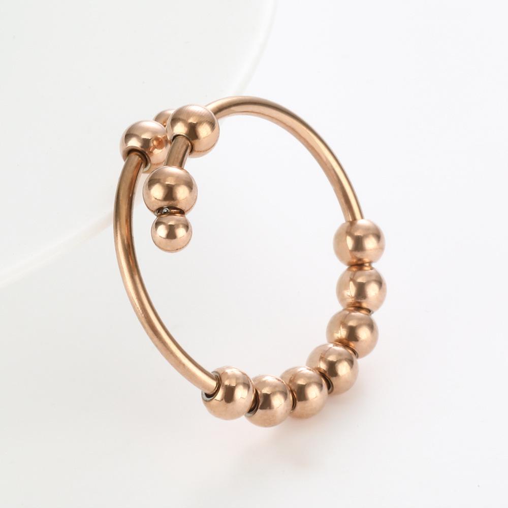 Rotating Decompression Beads Mindfulness Ring - Titanium Steel Wire-Wrapped for Anxiety Relief