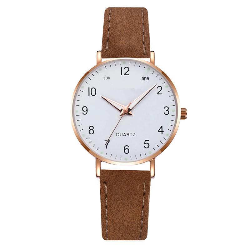 Korean Digital Luminous Quartz Watch Set: Versatile Leather Strap for Women & Students