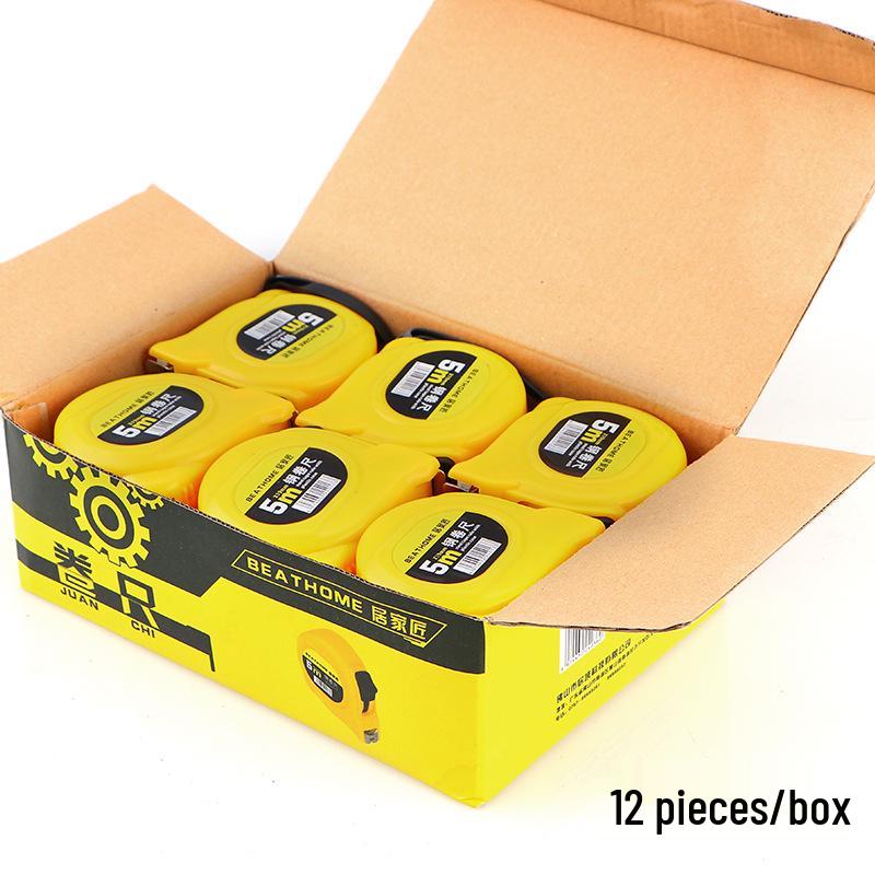 Yellow Steel Tape Measure - 3m, 5m, 7.5m Lengths, 19mm Width, Metric, Cross-Border.