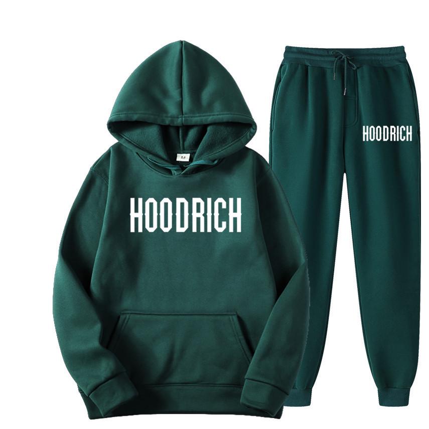 Men's HOODRICH Letter Print Casual Hoodie Sweatshirt Set - Sportswear
