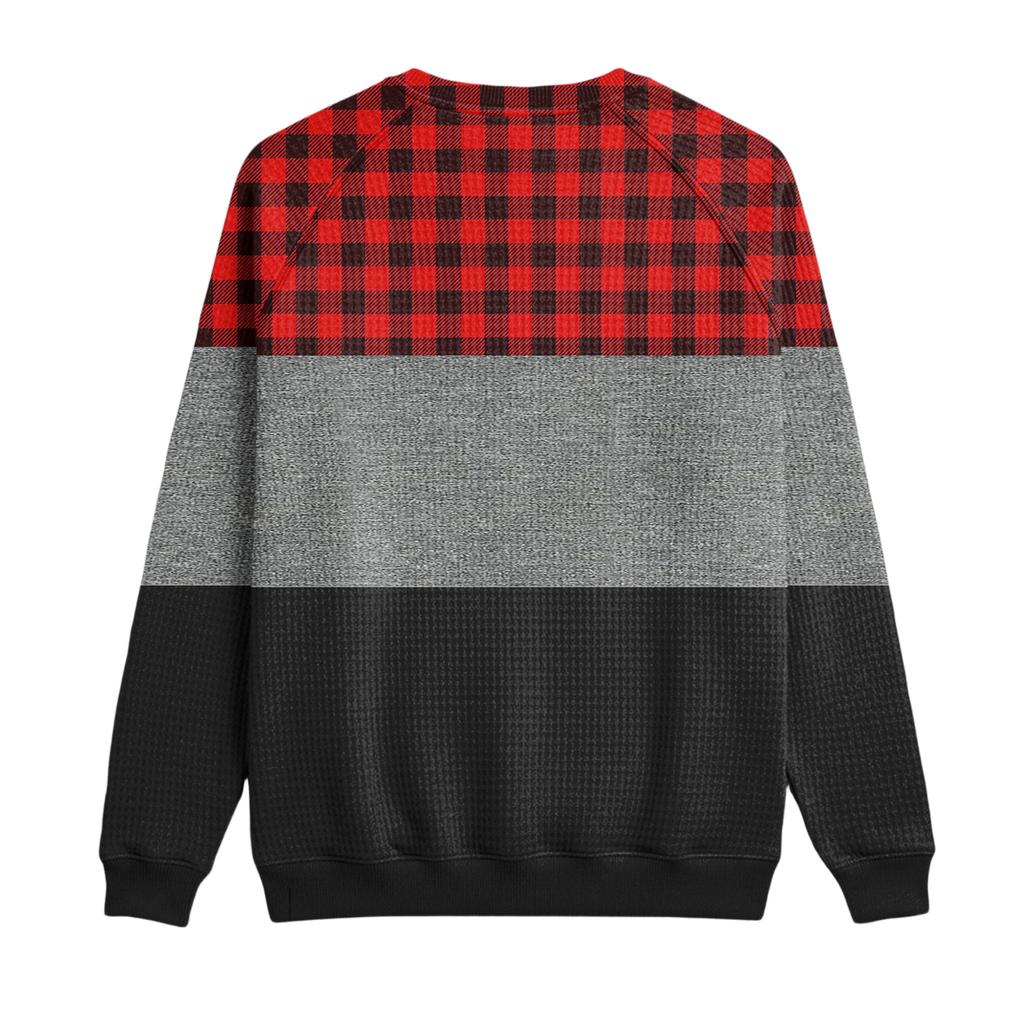 Herrfritidshuva Utomhus V-hals Vågmönster Långärmad