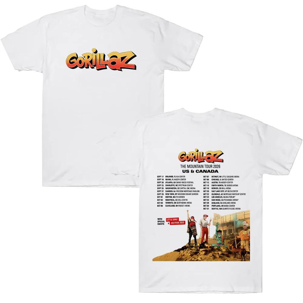 

Gorillazs TheMountain Tour 2026 T Shirts Rock Music Y2k Clothes Tee Shirt Cotton T-Shirts Men Women Aesthetic Graphic Streetwear 4XL