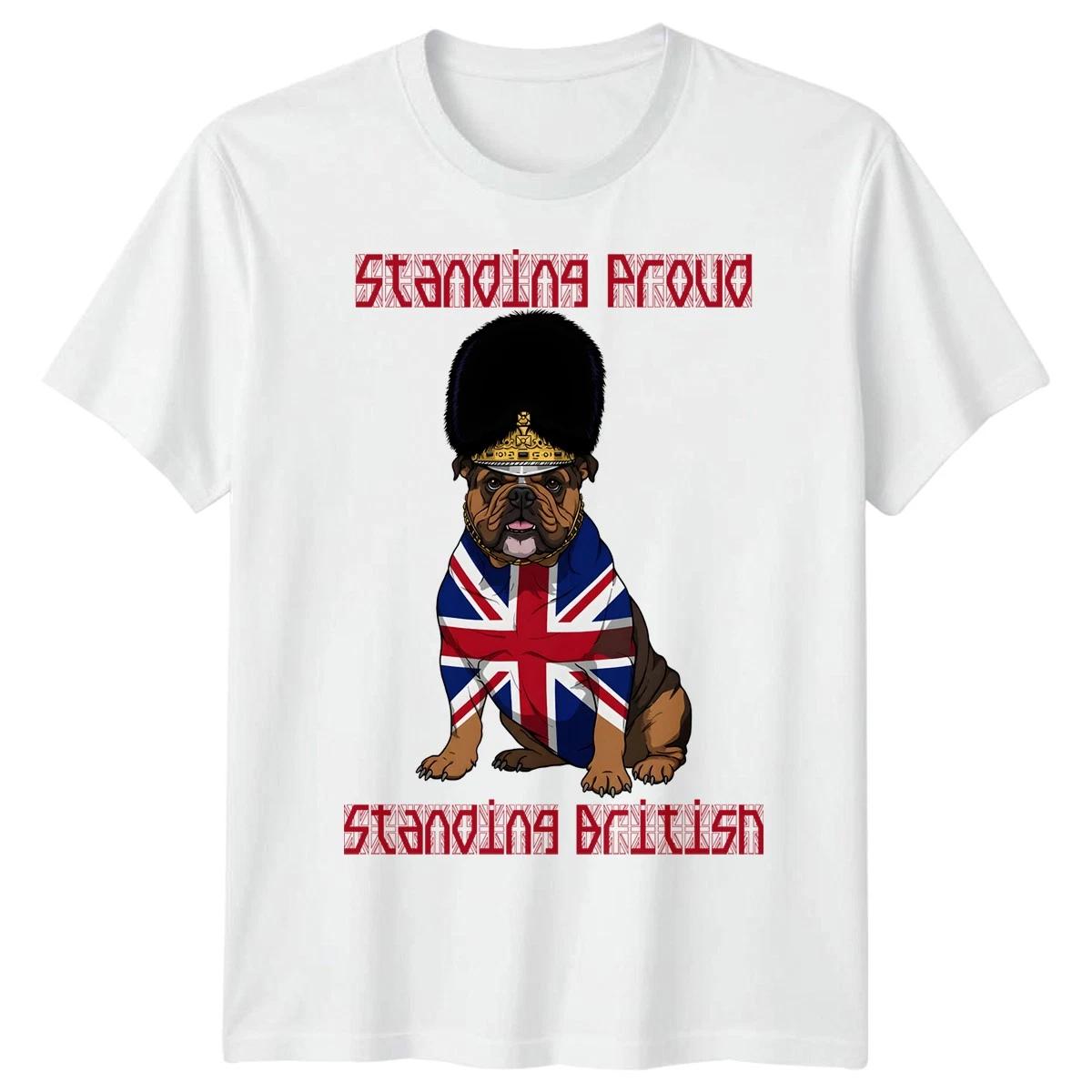 Union Jack Bulldog T-Shirt British Great Britain & UK Flag Tee For Adults Kids#1 100