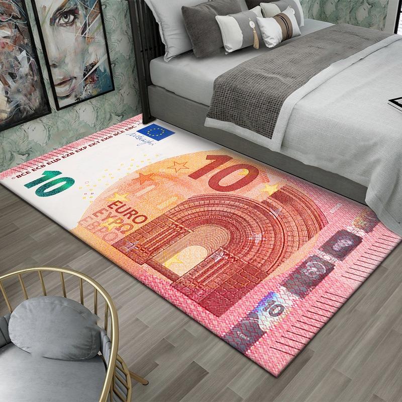 US Dollar Bill Print Large Rug Creative Currency Design Floor Mat for Living Room Entrance Foyer Money Theme Home Decor Fashion