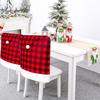 Christmas Buffalo Plaid Chair Back Covers Protective Fabric Covers for Dining Chairs Suitable for Home and Restaurant