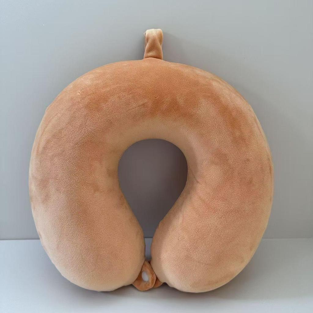 Portable Memory Foam U-shaped Travel Neck Pillow - Crystal Velvet Office & Airplane Nap Support