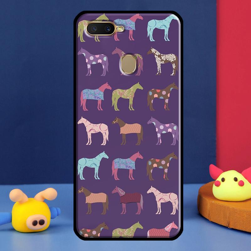 Horses Pattern Collage Case For Oppo A91 A5 A9 A16 A76 A96 A58 A78 A98 A52 A72 A74 A94 A54 S A57 A77 A15 A17 Cover