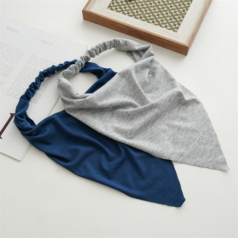 New Fashion Bohemian Solid Color Hair Scrafs Turban Headband Sweet Cotton Headscarf Triangle Bandanas For Women Hair Accessories