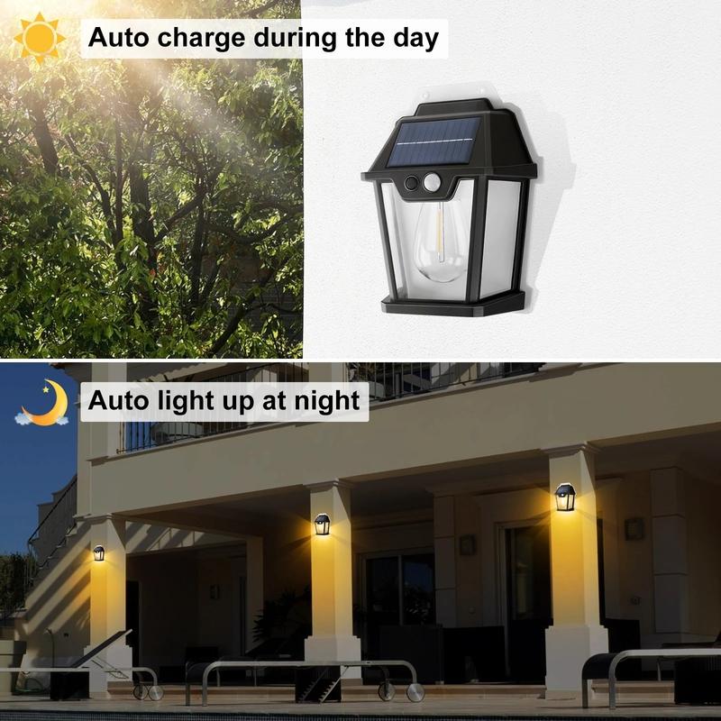 LED Solar Tungsten Light Human Body Induction Solar Wall Lamp Waterproof House Garden Yard Street Emergency Night Filament Lamps