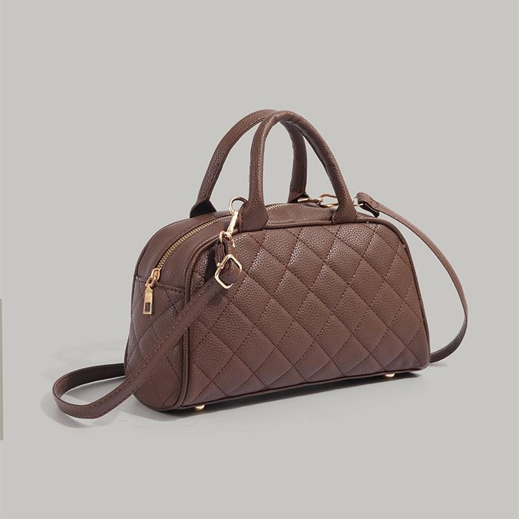 Preppy Style Autumn Winter Handbag for Women 2025 New Small Style Quilted Boston Pillow Bag Versatile Crossbody Bag