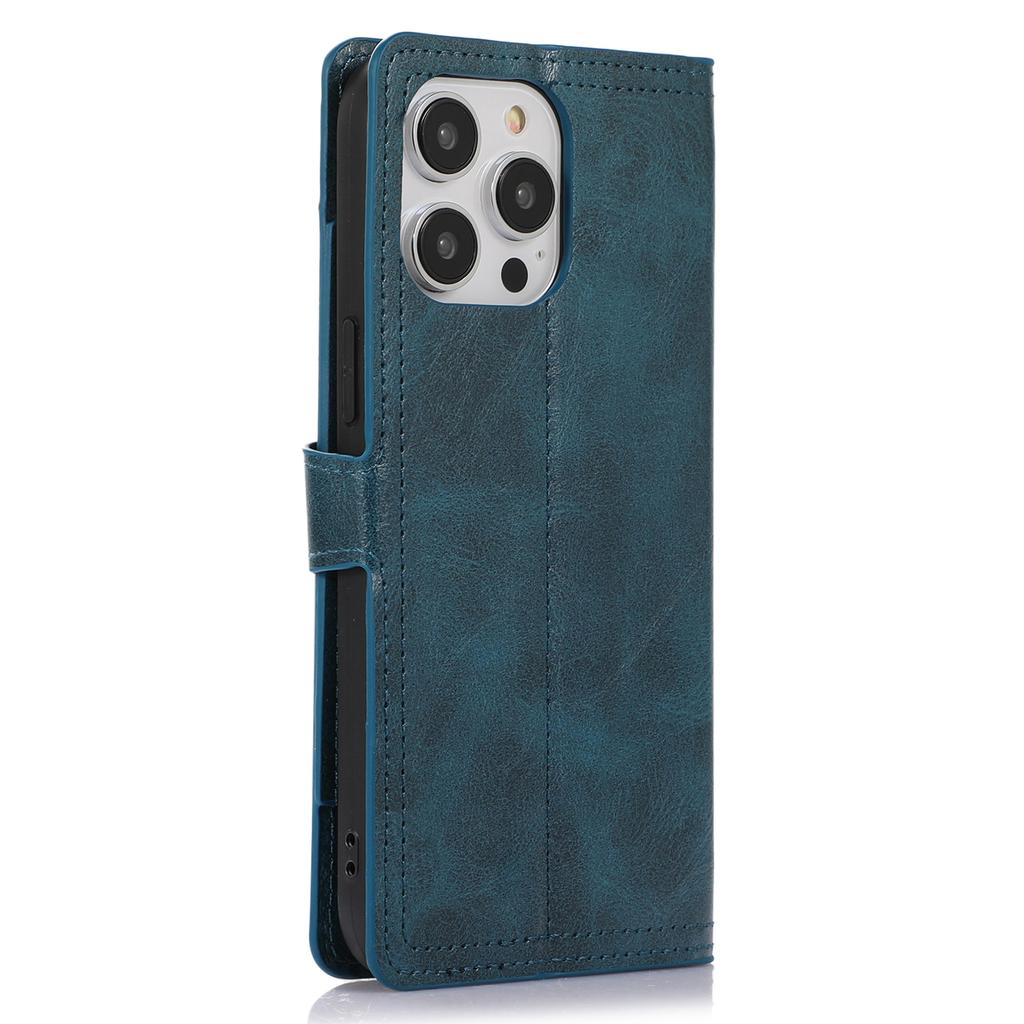 For iPhone 15 Pro Shockproof PU Leather Case Wallet Zipper Pocket Flip Stand Phone Cover