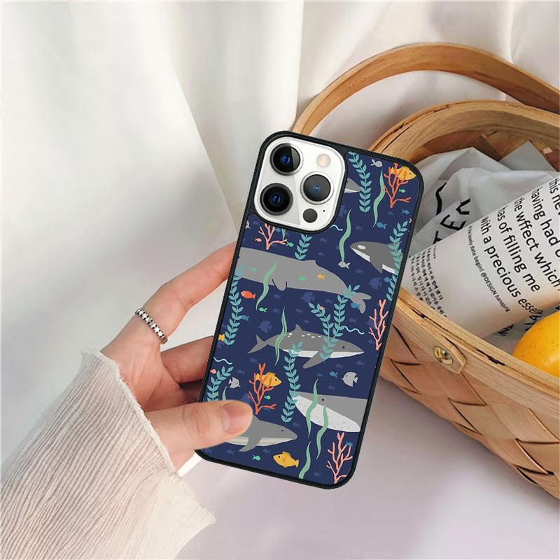 Orcas Whale Phone Case For iPhone 17 Air 16 15 14 11 12 13 Pro MAX Plus coque Cover Shell