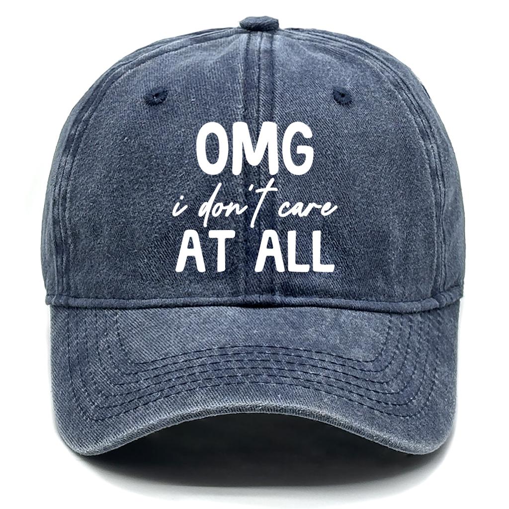 “I Don't Care At All” Unisex Snapback Baseball Caps Dad Hat Adjustable Buckle Headwear Sun Hat Ideal Choice For Casual Wear