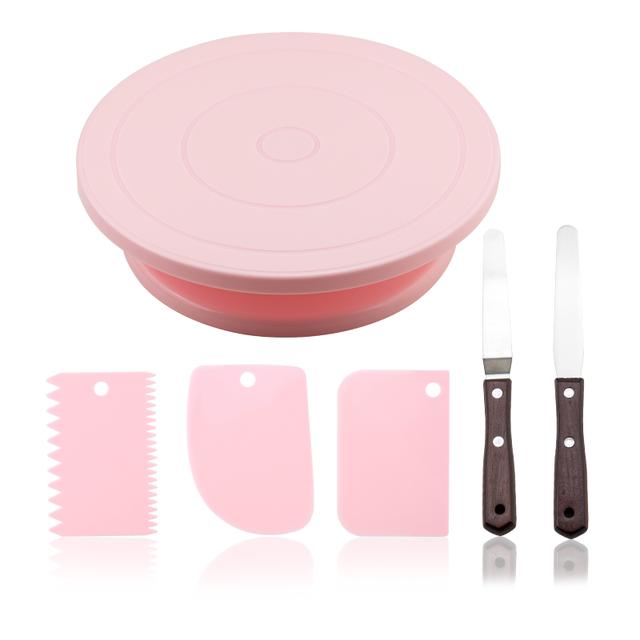 Plastic Cake Turntable Kitchen Baking Tools Set Decoration Accessories Stand Diy Mold Rotating Stable Anti-Skid Round Cake Table