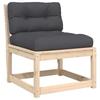 5 Piece Garden Sofa Set with Cushions Solid Pine Wood