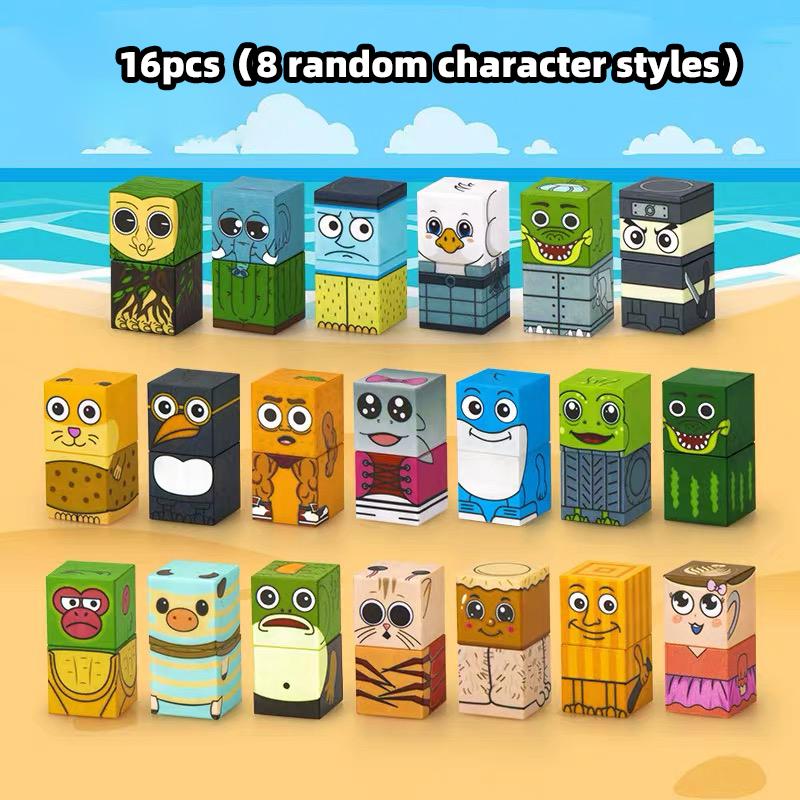 AI character magnetic building blocks Tung Tung tung sahur assembly building blocks character building blocks tabletop game