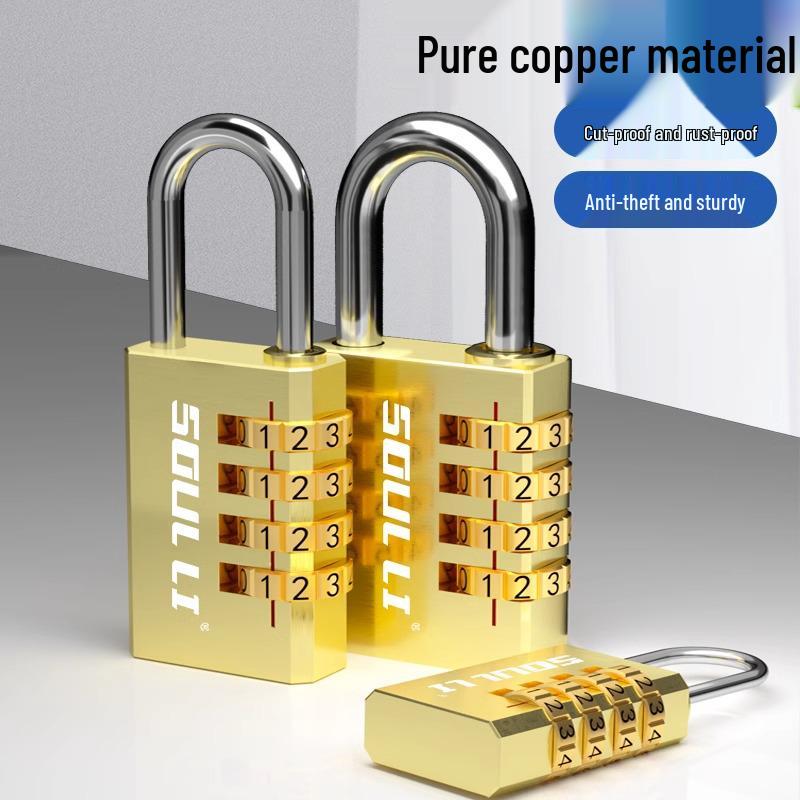 Solid Copper Waterproof Mini Combination Padlock for Suitcases, Dorms, Lockers, and Gyms