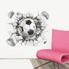 Removable 3D Football Cracked Wall Art Sticker Kid Boy Bedroom Decal Home Decor KTY