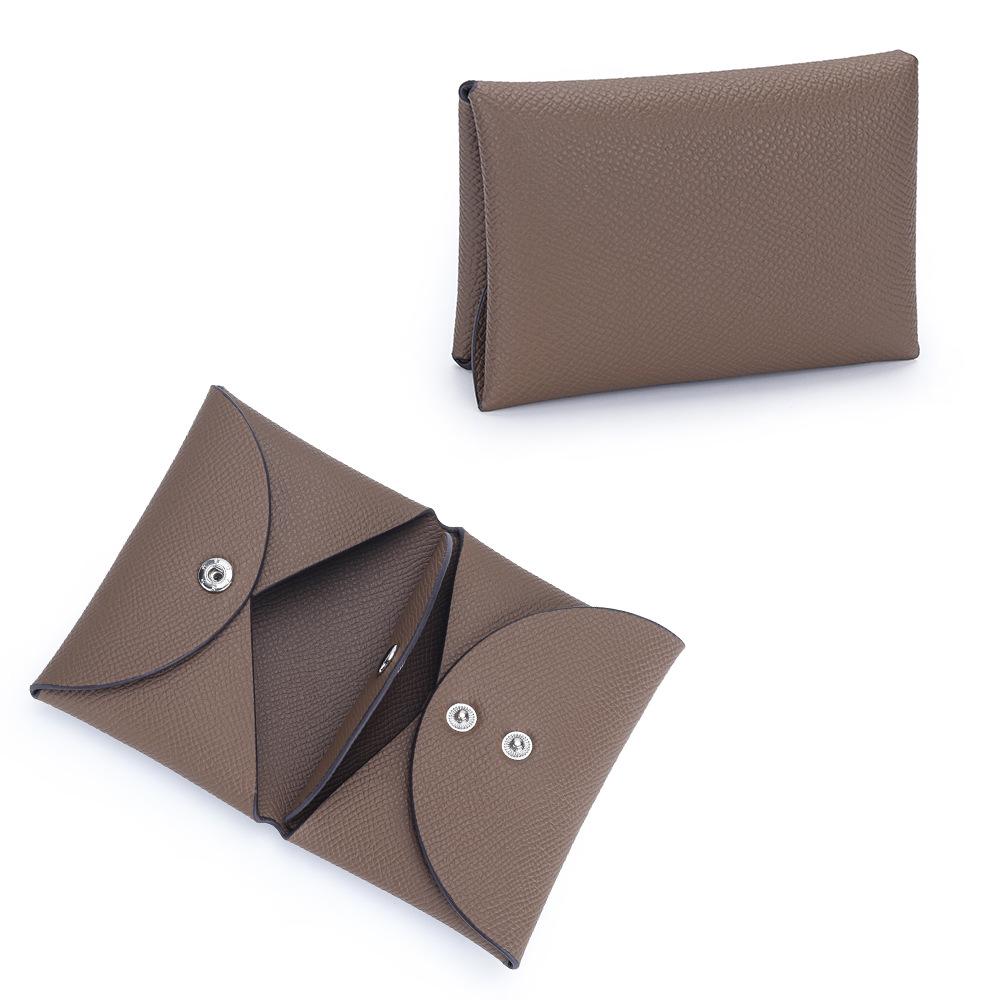 Portamonete Mini in Pelle di Mucca con Stampa del Palmo: Elegante portafoglio bi-fold 2026 con porta carte d'identità per donna