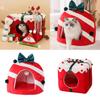 Theme Christmas Pet Cat Dog Bed Puppy Kitten Cozy Sleeping Nest Plush Cave House
