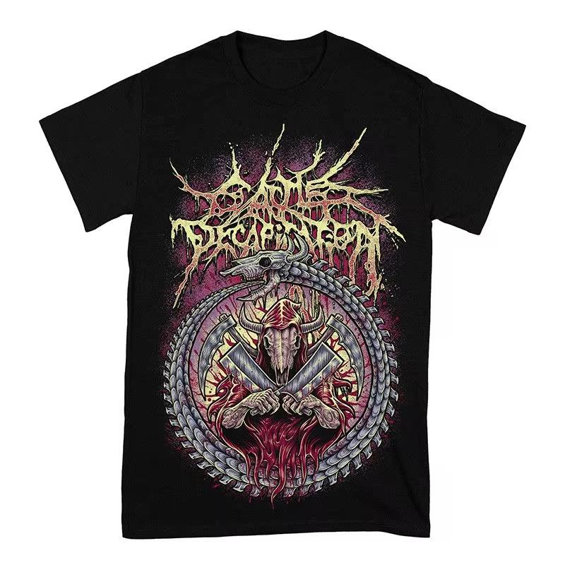 First Band Black Gold Dark Rock Series T-shirt À Manches Courtes En Coton Imprimé De Marque Tendance Américaine