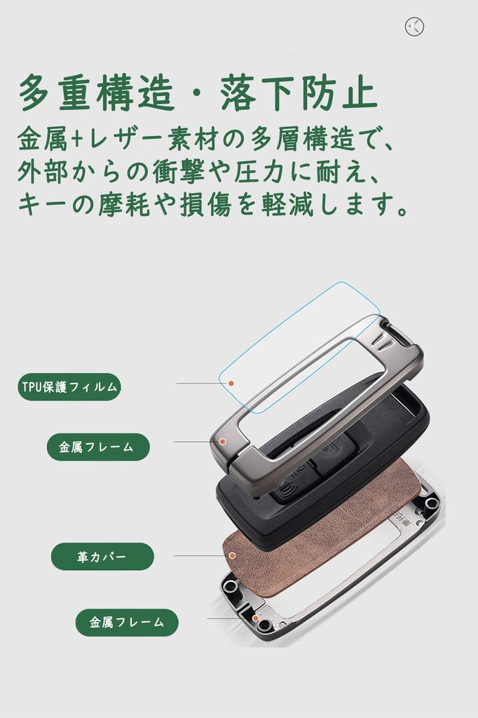 [ontto] Honda Key Case Key Cover Key Holder Zinc Alloy + Leather N-BOX Custom