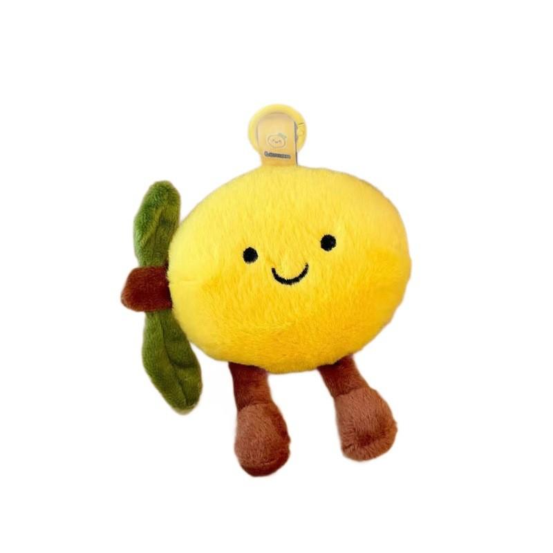 Cute Fruit Lemon Plush Keychain With Pp Cotton Filling For Bags And Gifts