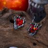 Gothic Punk Skull Claw Heart Pendant Necklace for Women Men Personality Dark Fantasy Geometric Necklace Halloween Jewelry Gifts