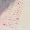 Shiny Red Bowknot Bow Tie Silk Ribbon Butterfly 5D Nail Art Sticker Pearl Rhinestones Self Adhesive Decoration Manicure Decal