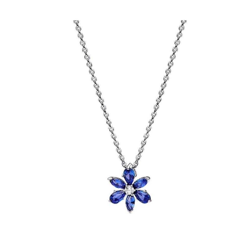 Pandora Blue Sparkling Herbarium Necklace 392387C02
