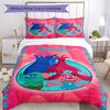 3pcs Custom Name Trolls Bedding Set Duvet Cover Closure Includes 1 Duvet Cover & 2 Pillowcases, Soft and Comfortable for All Seasons.