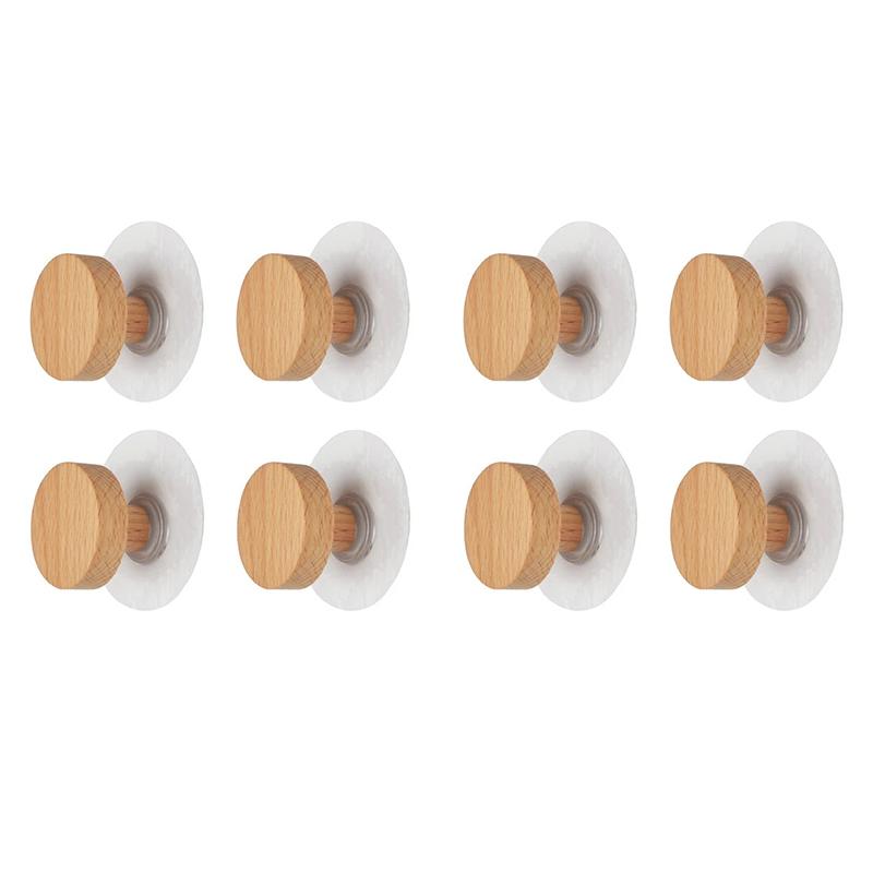 2/4/8/10/20pcs Self-adhesive Wooden Hook Home Accessories Bathroom Wall Hook Bedroom Coat Storage Rack Towel Key Decoration Hook Hanger