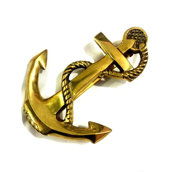 Solid Brass Nautical Ship Anchor Rope Design Door Knocker Vintage Home Decor